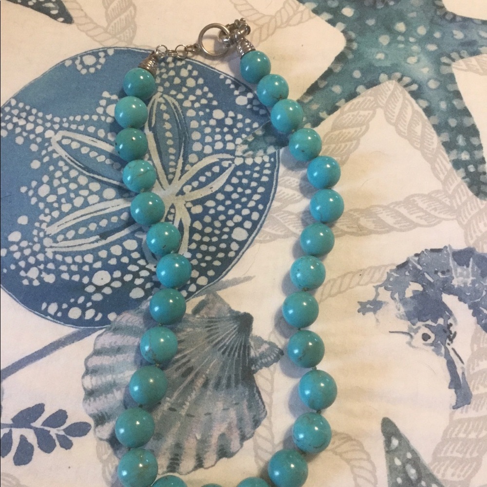 Turquoise and silver necklace